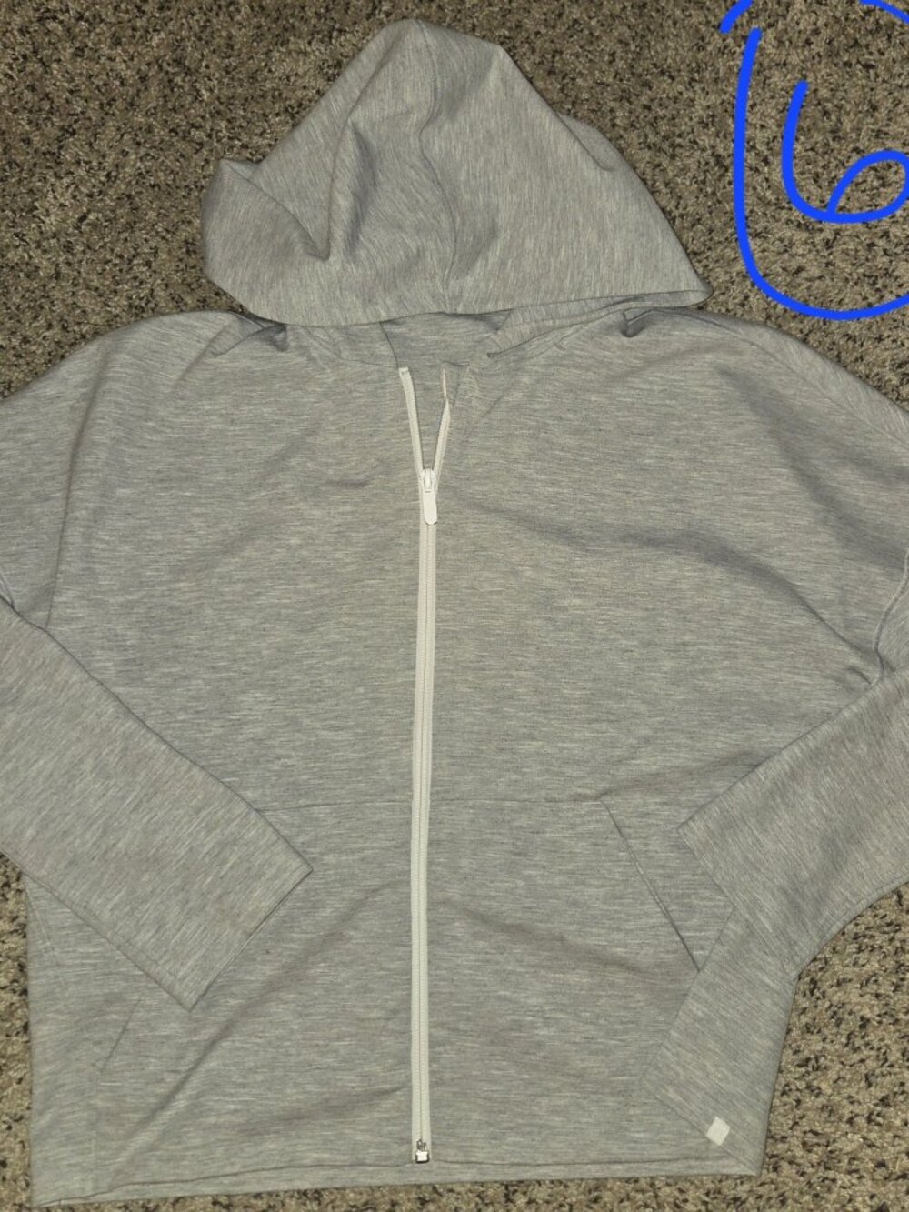 LIKE NEW Minimal Full Zip Heathered Gray Hoodie LULULEMON in a WOMEN size 6